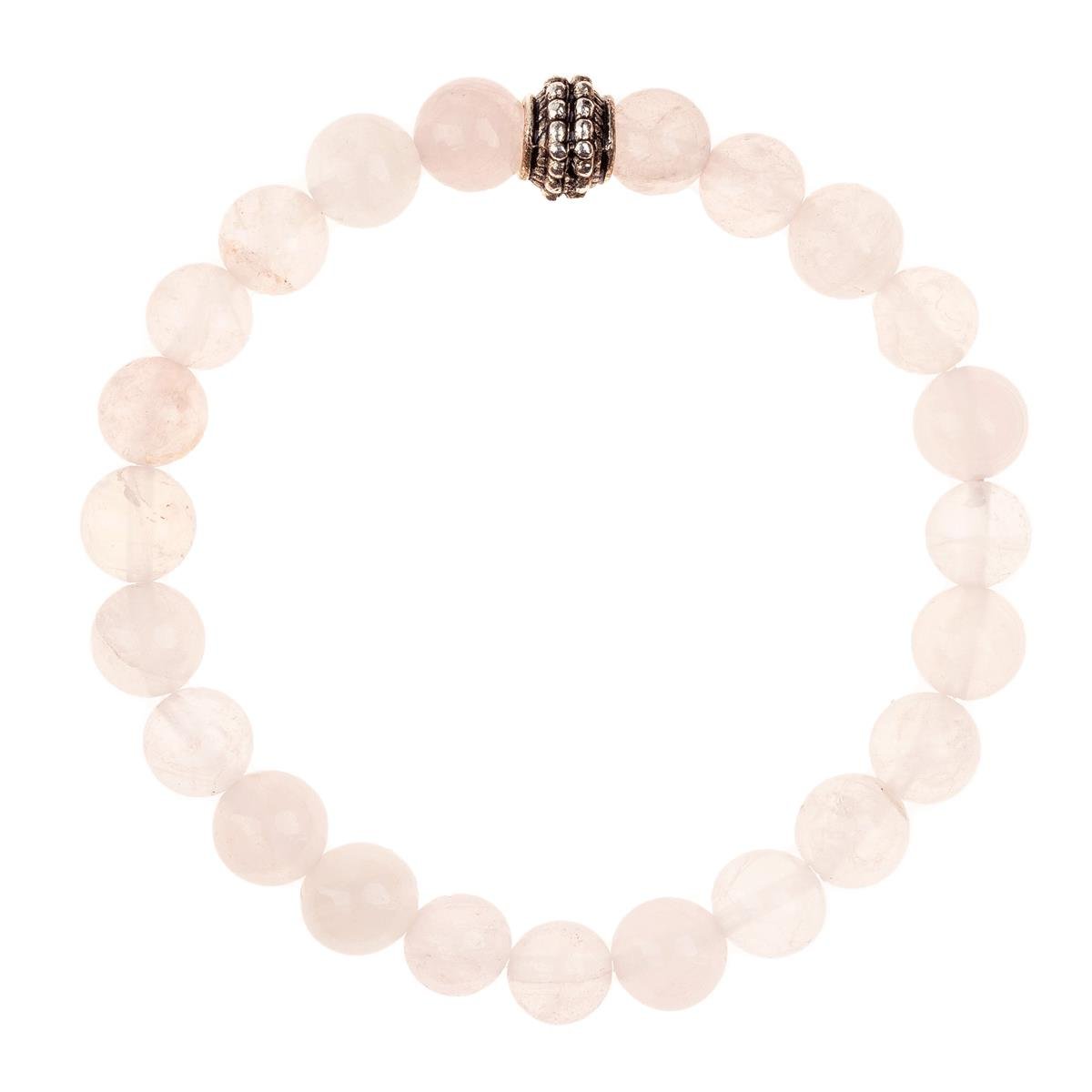 Pembe Kuvars Doğal Taş Bileklik (8mm Küre Kesim)