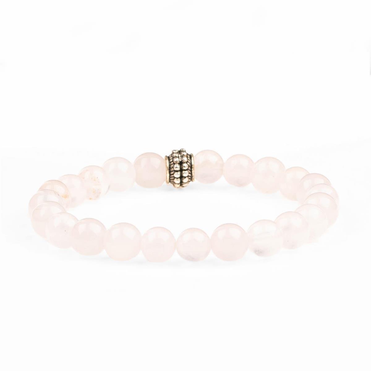 Pembe Kuvars Doğal Taş Bileklik (8mm Küre Kesim)