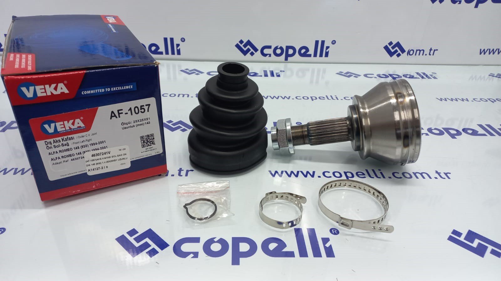 46307241V - (AF-1057)AKS KAFASI SOL-SAG ON DIS 145 (930) 1.4 25X25X51 UZUNLUK 143mm 1994-2001 / VEKA