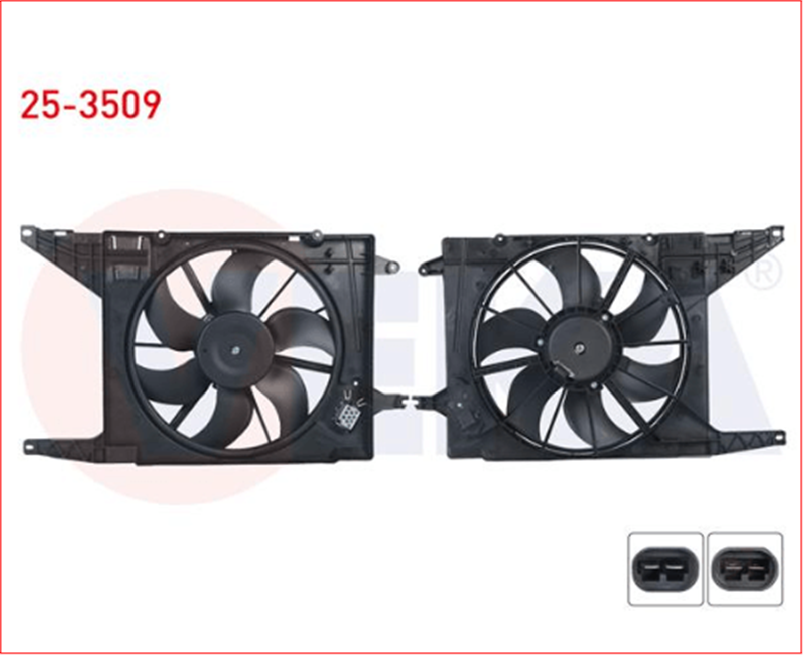 25-3509 - FAN MOTORU SU RADYATORU DAVLUMBAZLI TEKLI FANLI REZISTANSLI LOGAN (LS) 1.5 DCI 2004-2012-VEKA-DACIA / VEKA