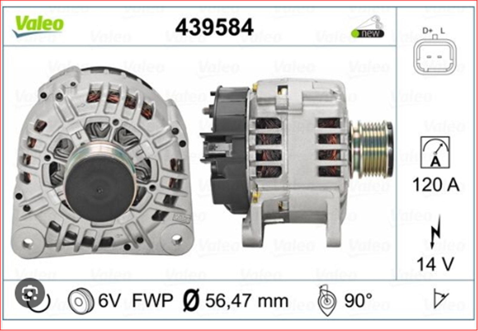 439584 - ALTERNATOR DACIA LOGAN 1.5DCI 06- (2310000QBH,8200385098,8200385099,8200537415)-VALEO-DACIA / VALEO