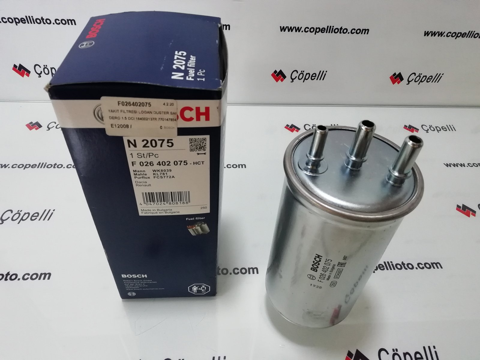 F026402075 - YAKIT FILTRESI LOGAN DUSTER SANDERO 1.5 DCI 164002137R 7701478547 164000884R 164002137R,7701478546,7 / BOSCH