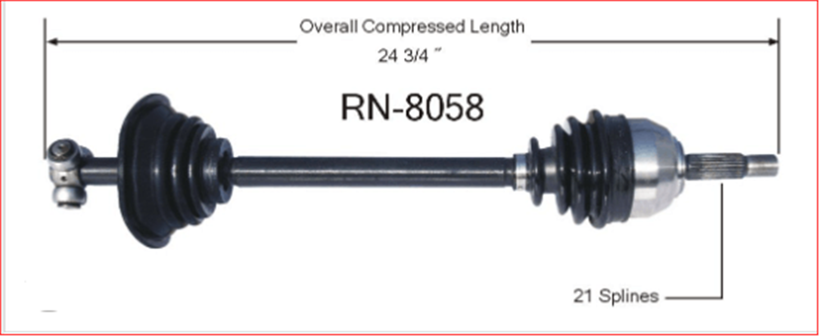 RN-8058 - KOMPLE AKS SOL ON LOGAN (LS) 1.5 DCI UZUNLUK 682 mm 2004-2012-VEKA-DACIA / VEKA