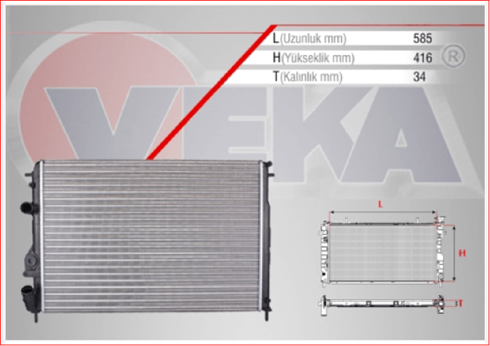VEKA-163510 - SU RADYATORU MEKANIK DACIA LOGAN (LS) 1.5 DCI M-T 2004-2012 (16-3510)-VEKA-DACIA / VEKA