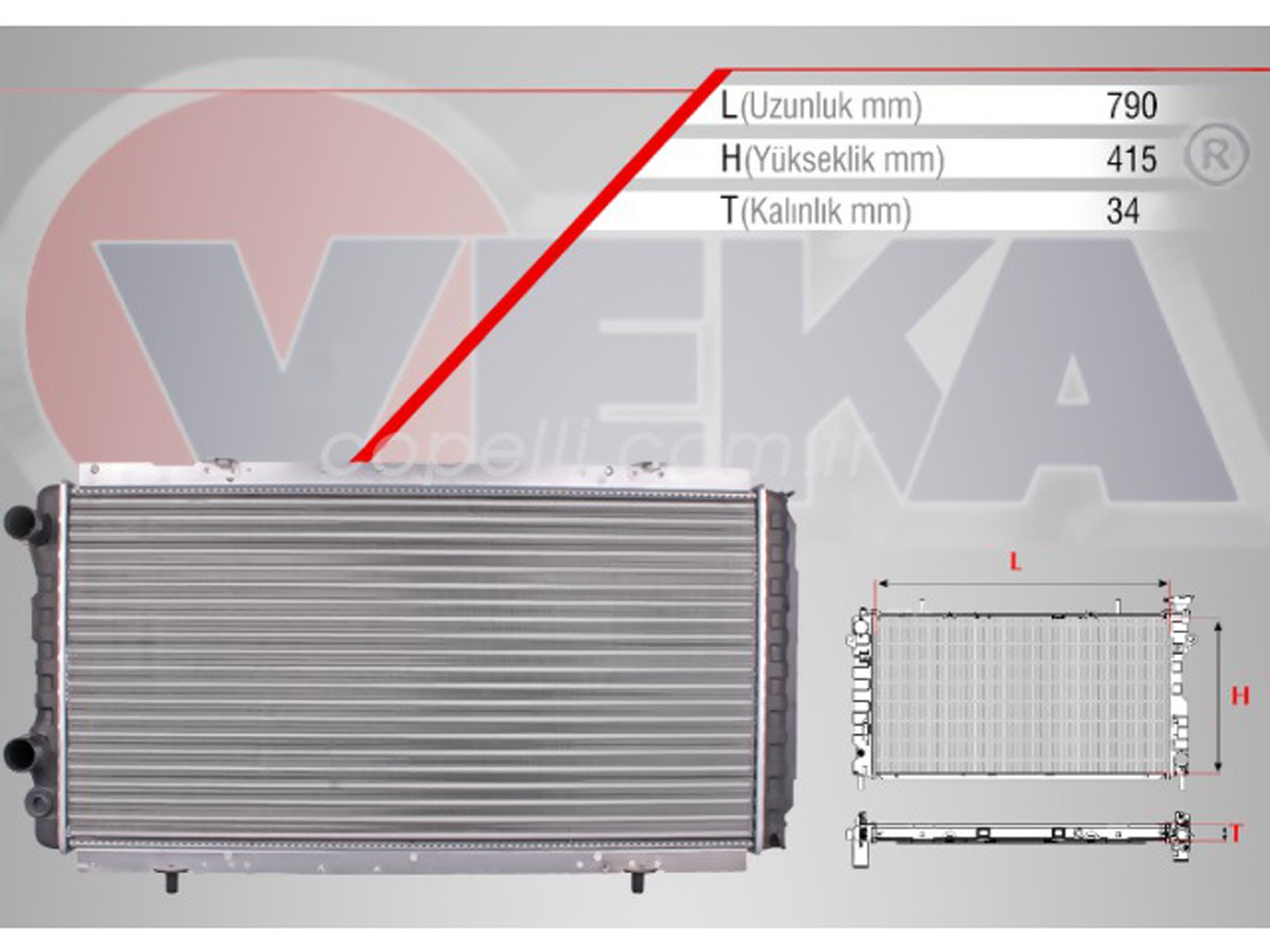 1329227080V - (16-1805)RADYATOR 2.5/2,8D/JTD/DUCATO (RD-FI006)1307390080;1307391080;1307394080;1307395080;131100 / VEKA