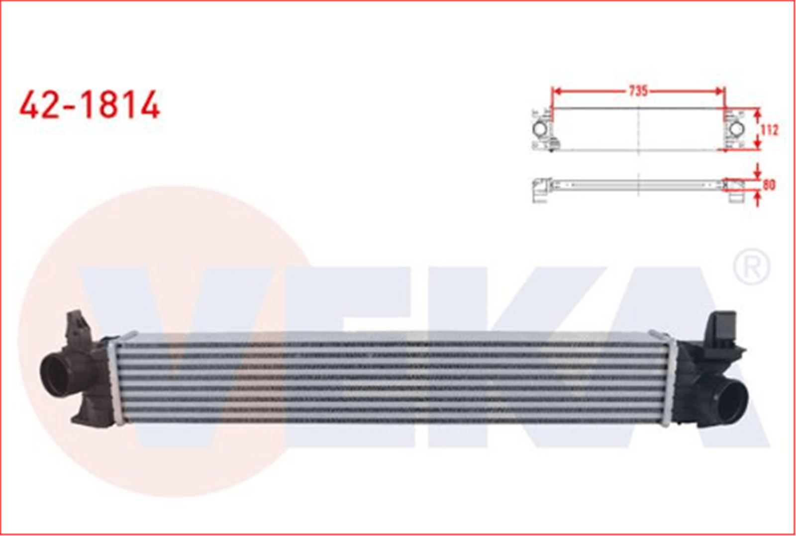 1382428080V - (42-1814)INTERCOOLER - 504340182 DUCATO III BOXER III - EURO 5 13581407 - 1617300680-VEKA-FIAT / VEKA