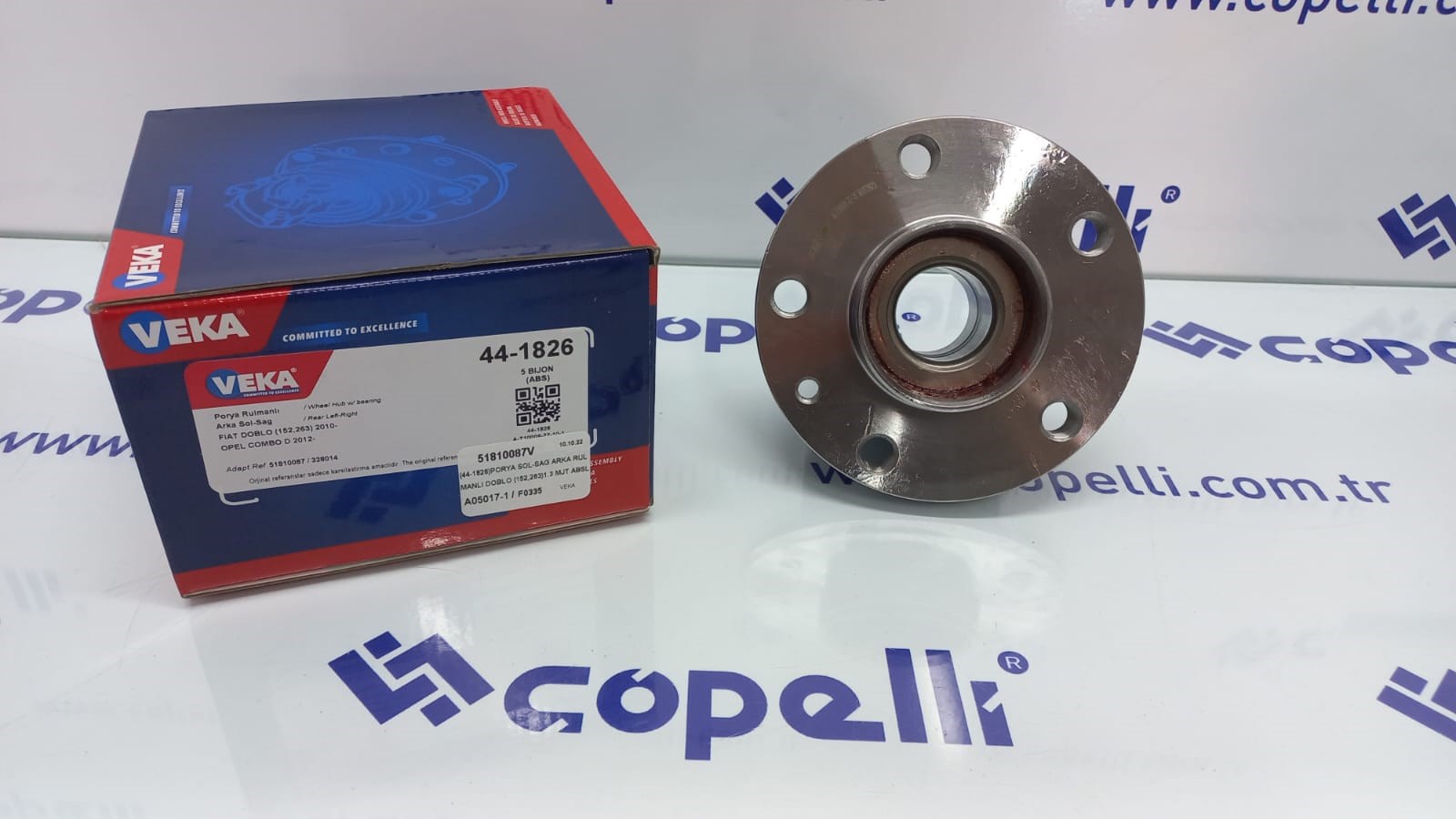 51810087V - (44-1826)PORYA SOL-SAG ARKA RULMANLI DOBLO (152,263)1.3 MJT ABSLI 5 BIJON FLANS CAPI 120mm MANYE / VEKA