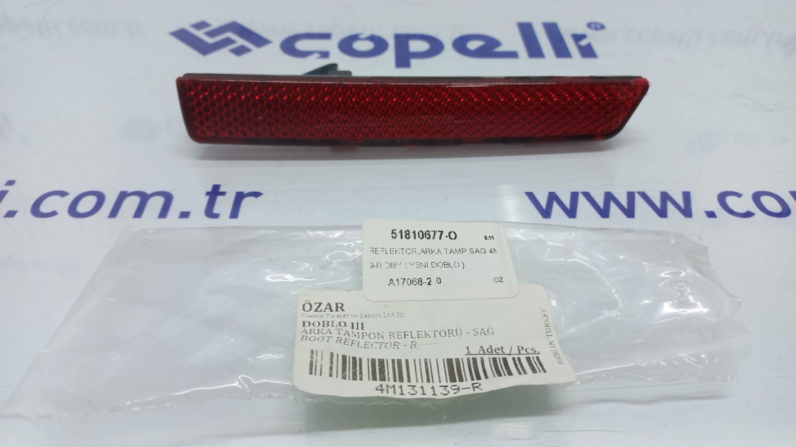 51810677-O - REFLEKTOR,ARKA TAMP.SAG 4M131139-R DBY ( YENI DOBLO ) / OZAR