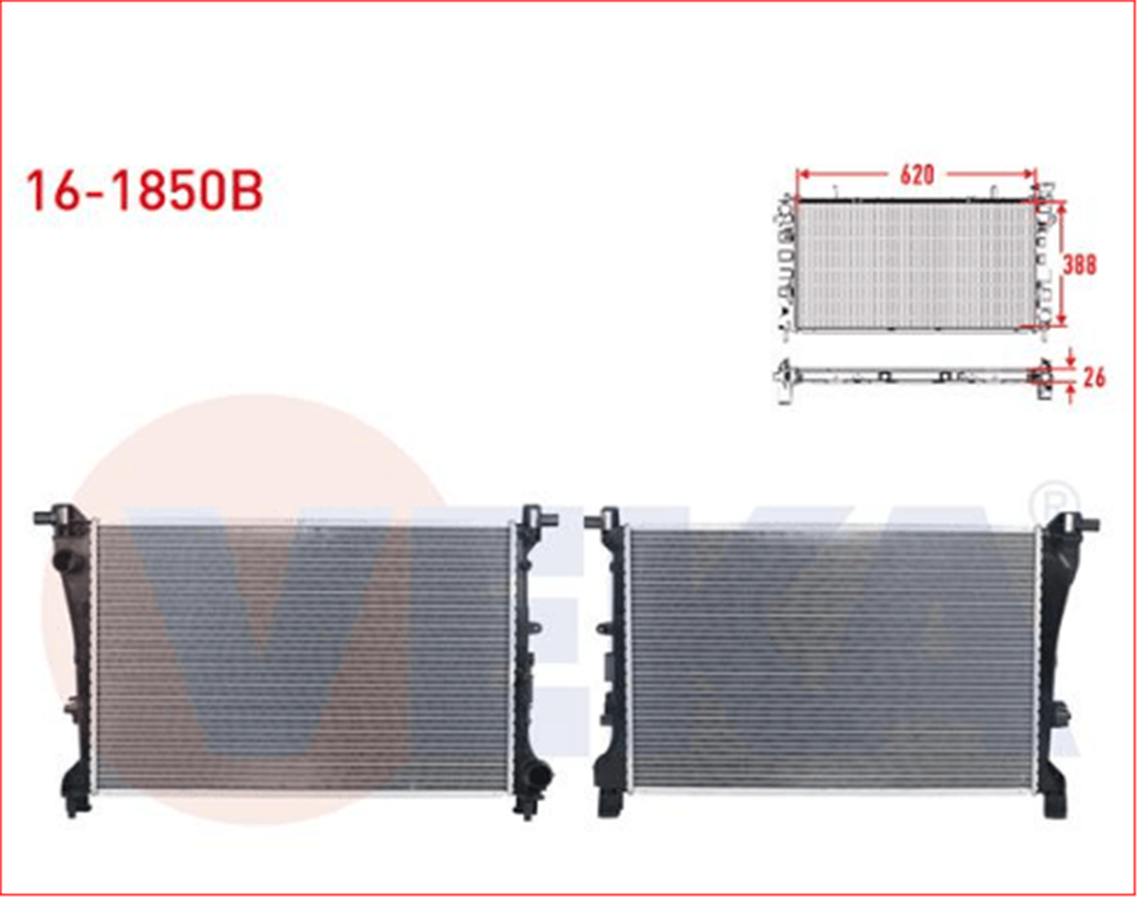 51887947V - (16-1850B)SU RADYATORU BRAZING 500L 0.9 - 1.3 MJT - 1.4i - 1.6 MJT 2012--VEKA-FIAT / VEKA