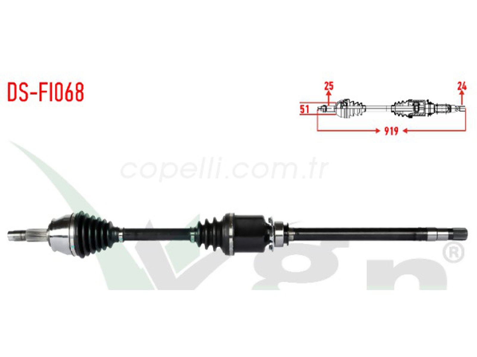 51975576VR - (FI-8073) AKS KOMPLE SAG(EURO 5)1.3 FIORINO (DS-FI068) / VEKA