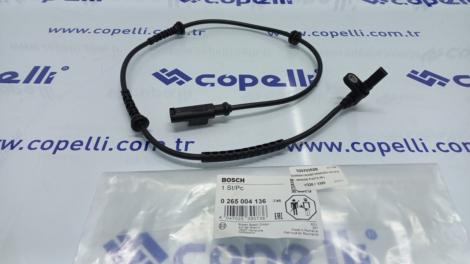 52070362B - (0265004136)ABS SENSORU ON (FIAT: GRANDE PUNTO 05-) / BOSCH