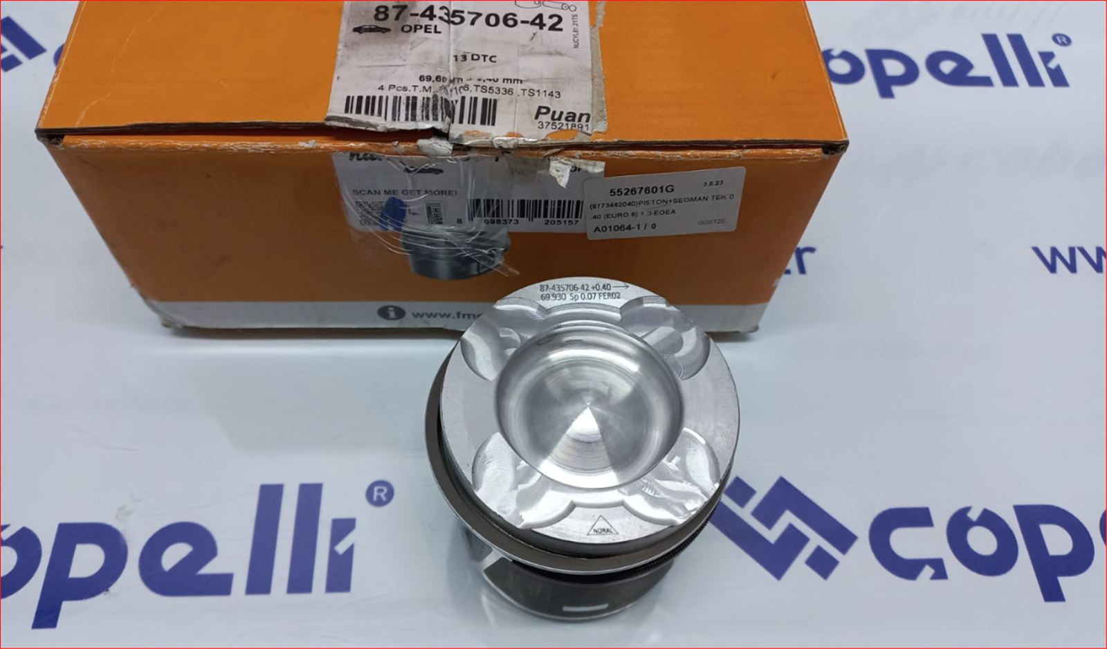 55267601G - (8773462040)PISTON+SEGMAN TEK 0.40 (EURO 6) 1.3-EGEA (8773463040)-GOETZE-FIAT / GOETZE