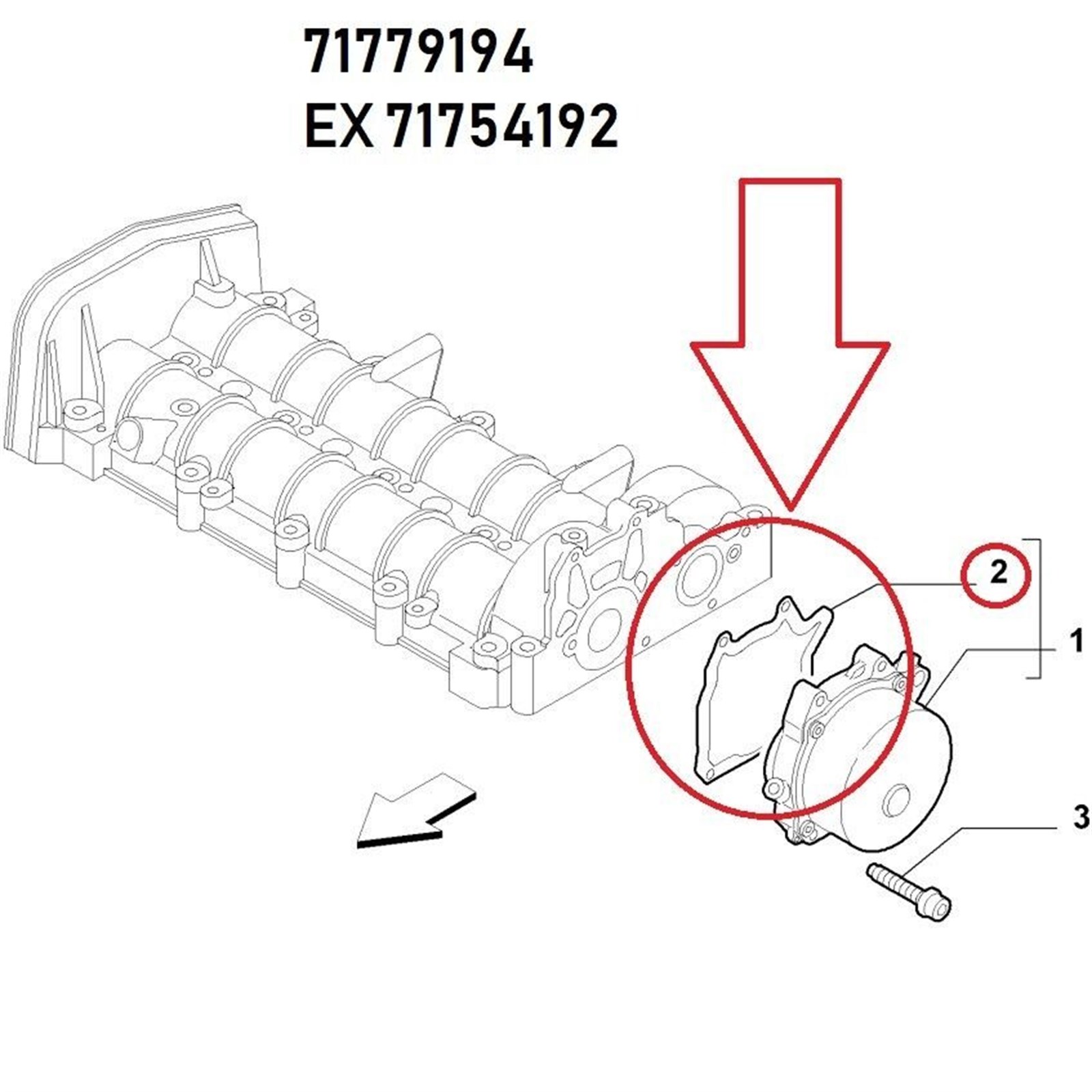 71779194FL - (113494)SIZDIRMAZ CONTA VAKUM POMPA EGEA / F.LANCIA