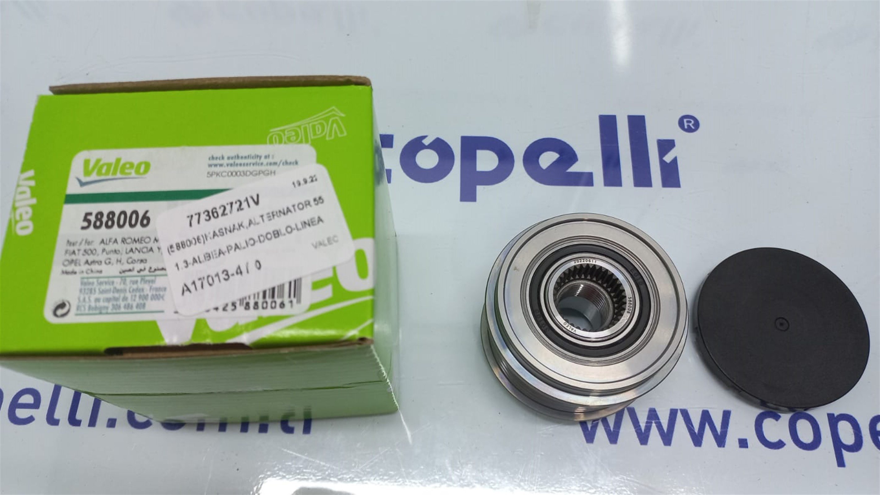 77362721V - (588006)KASNAK,ALTERNATOR 55886 1.3-ALBEA-PALIO-DOBLO-LINEA / VALEO
