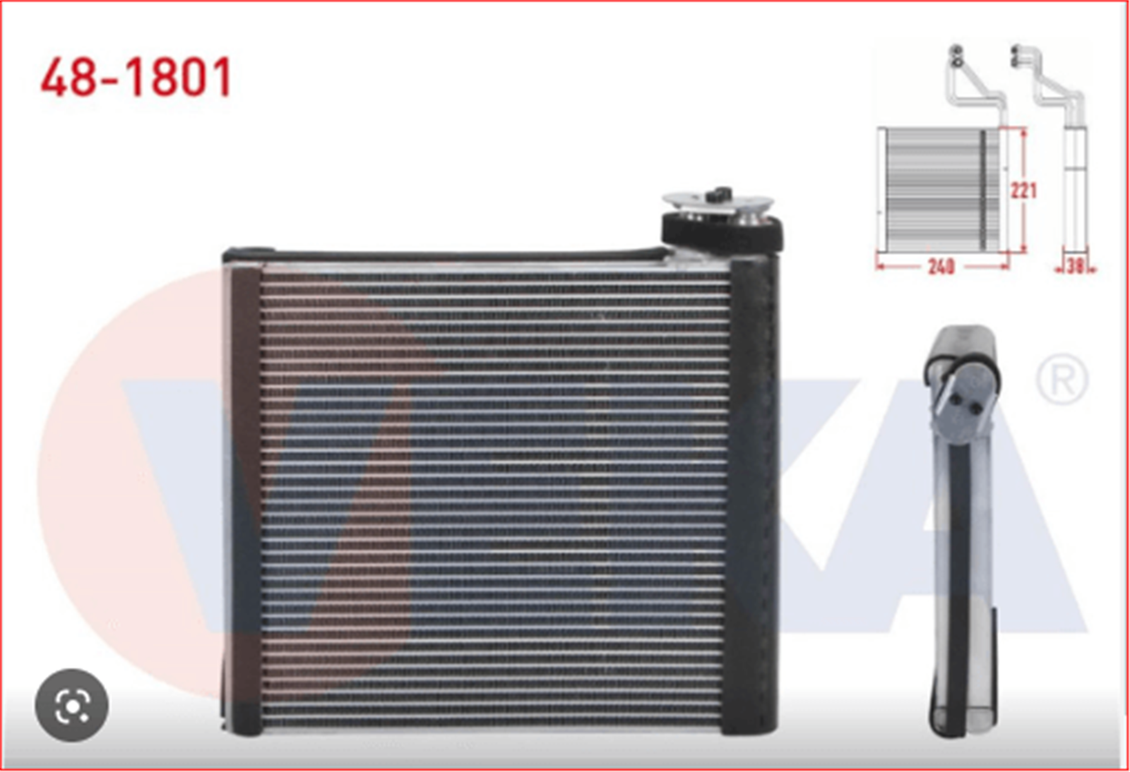 77364087V - (48-1801)KLIMA EVAPORATORU 221X240X38 DUCATO 2.2 MJT - 2.3 MJT - 3.0 MJT 2006-2014-VEKA-FIAT / VEKA