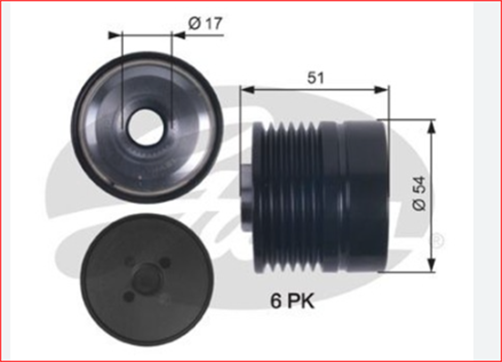 77364721G - (OAP7118)KASNAK,ALTERNATOR (RULMANLI) GRANDE PUNTO 1.3D (05-)-PUNTO EVO 1.3D (09- / GATES