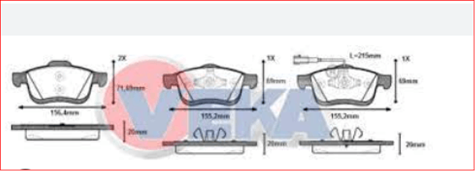 77365396V - (BP11183-22)FREN BALATA TK.ON(WBP-FI042)CIFT FISLI 2010 DOBLO III 77365796E-VEKA-FIAT / VEKA