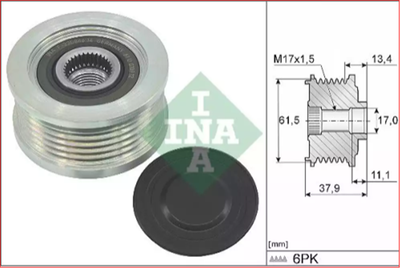 9949129INA - ALTERNATOR KASNAGI(KISA MIL) MAREA-BRAVO-BRAVA 1.9 JTD (99-01) (535002310 )-INA-FIAT / INA