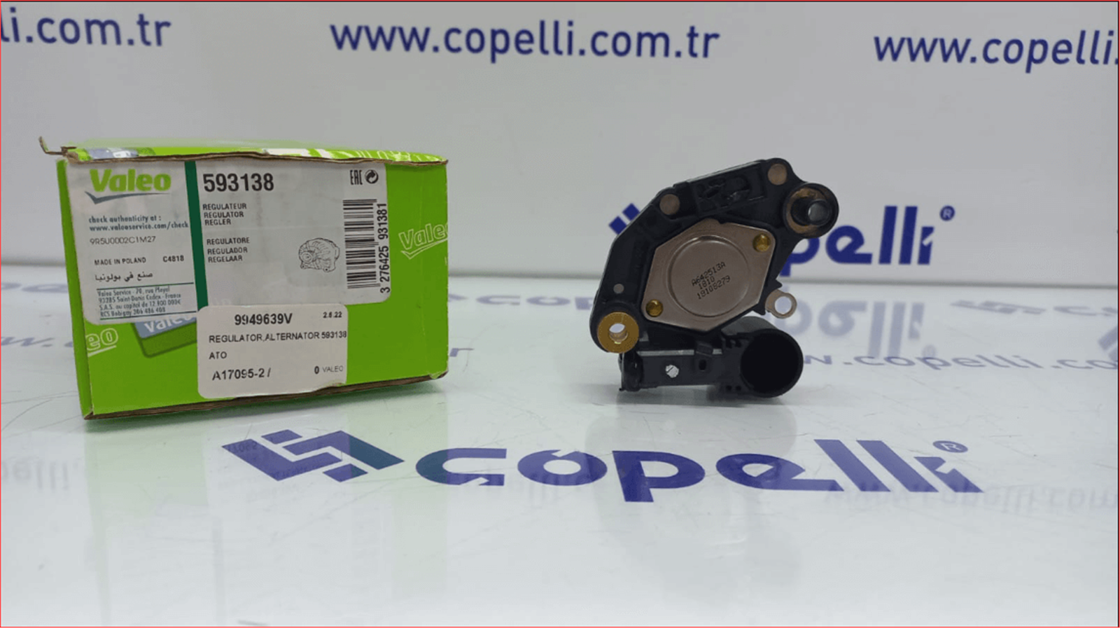 9949639V - REGULATOR,ALTERNATOR 593138 DUCATO-VALEO-FIAT / VALEO