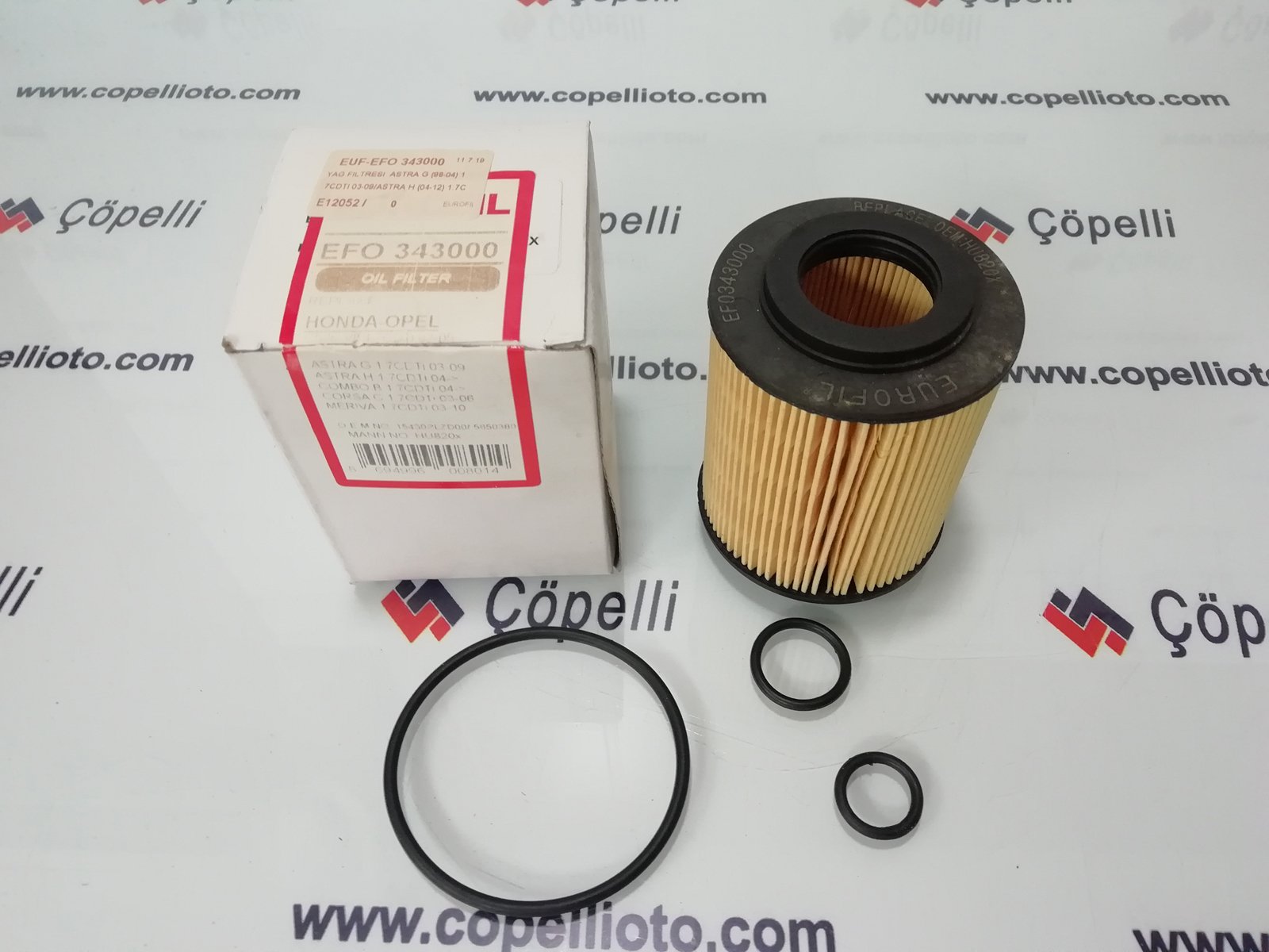 EUF-EFO 343000 - YAG FILTRESI ASTRA G (98-04) 1.7CDTI 03-09/ASTRA H (04-12) 1.7CDTI 04-*YENI* 5650380 HU820X 650300 / EUROFIL