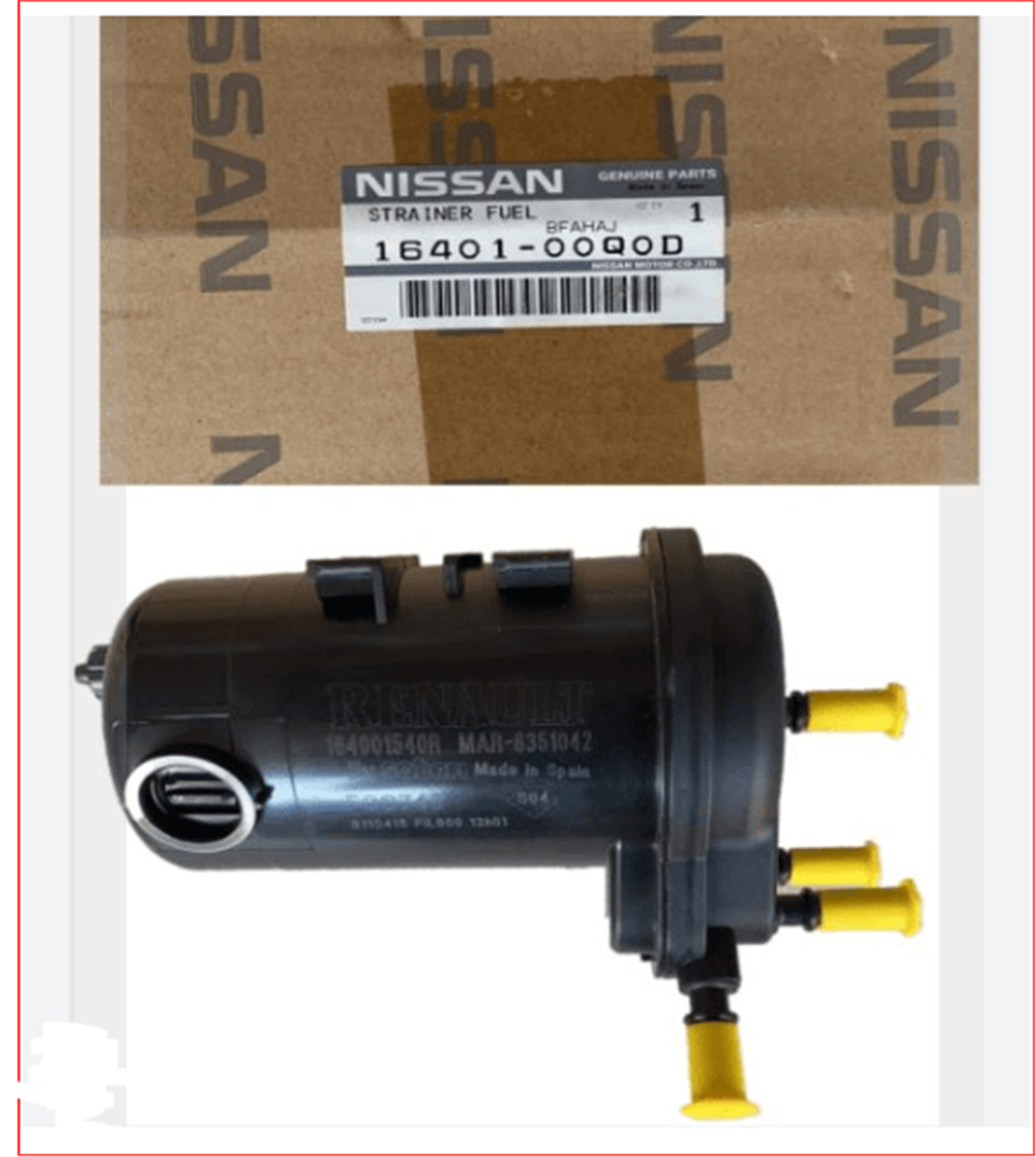 164001540R-N - YAKIT FILTRESI(NISSAN KUTULU)CLIO II-KNG 1.5DCI MICRA III-NOTE-JUKE 1.5DCI (DELIKLI)-OEK-RENAULT / OEK