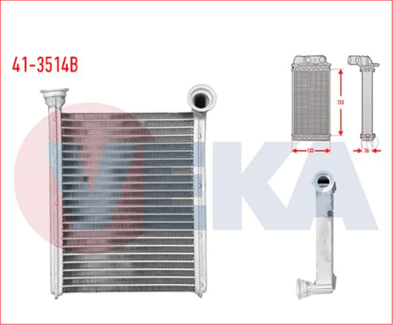 41-3514B - KALORIFER RADYATORU BRAZING (5.5MM FIN) CLIO IV 1.5 DCI 2012- 271153553R-VEKA-RENAULT / VEKA