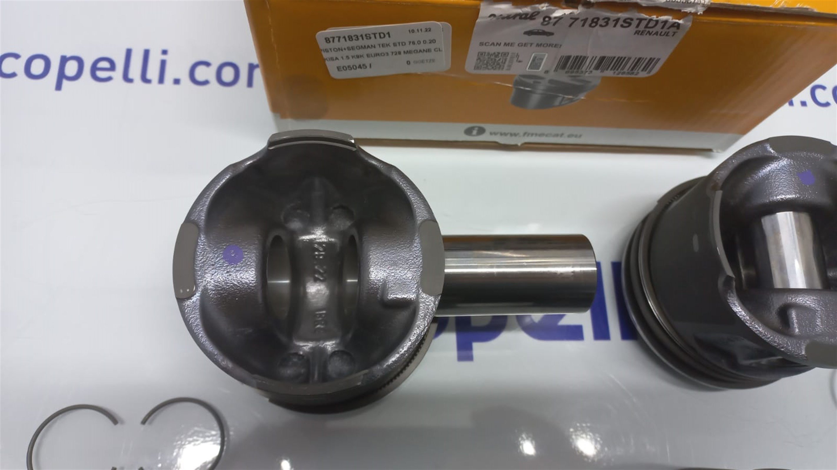 8771831STD1 - PISTON+SEGMAN TEK STD 76.0 0.20 KISA 1.5 K9K EURO3 728 MEGANE CLIO MEGANE II / GOETZE