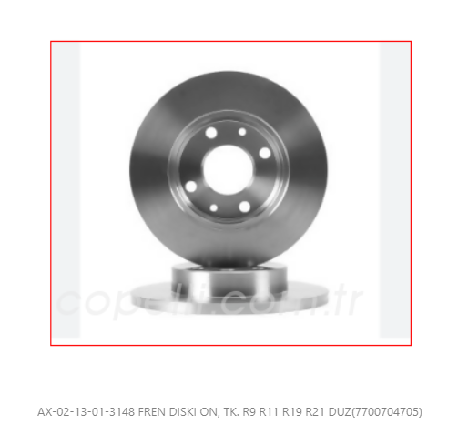 AX-02-13-01-3148 - FREN DISKI ON, TK. R9 R11 R19 R21 DUZ(7700704705)-AXAM-RENAULT / AXAM