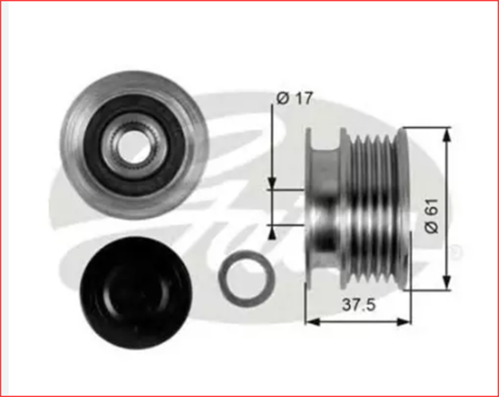 GAT-OAP7108 - ALTERNATOR KASNAGI(RULMANLI)MGN-CLIO II-KNG-TWNG-SYMBOL II (01-)(5 KANALLI) (K9K-K4M) 8200113636 / GATES