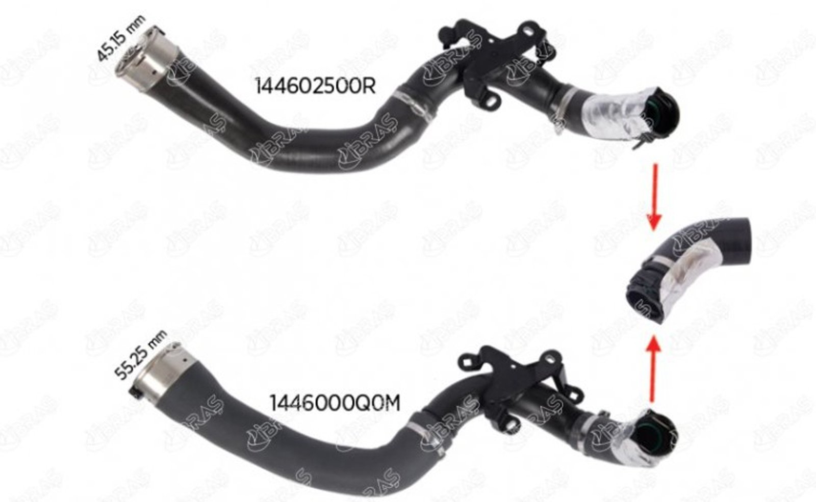 IBRAS-11044 - TURBO HORTUMU KUCUK PLASTIK PARCA HARIC DOKKER LODGY DUSTER CAPTUR CLIO IV 1.2 TCe 144602500R / IBRAS