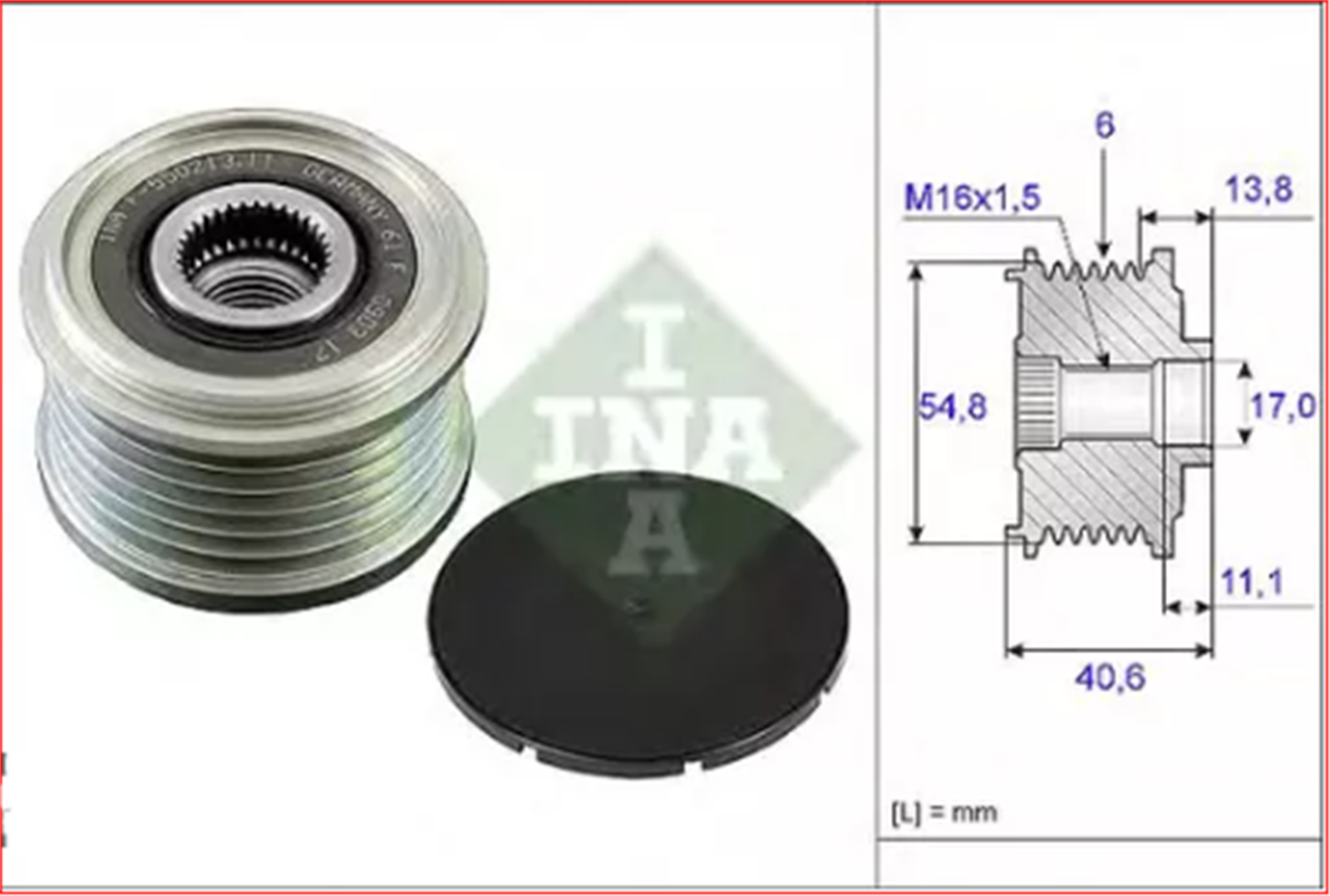 INA-535010210 - ALTERNATOR KASNA KANGO III-LODGY-DOKKER-CLIO IV-SYMBOL II-K9K JUKE MICRA III K12-QASH J11 K9K-INA-RENAULT / INA