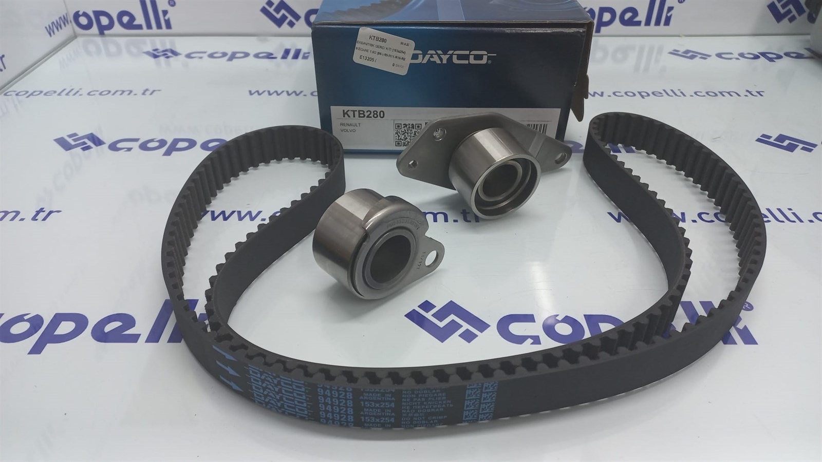 KTB280 - EKSANTRIK GERGI KITI (153x254) MEGANE 1.9D (96-)-R9-R11-R19-R21 1.9D (F8Q)7701468168 / DAYCO