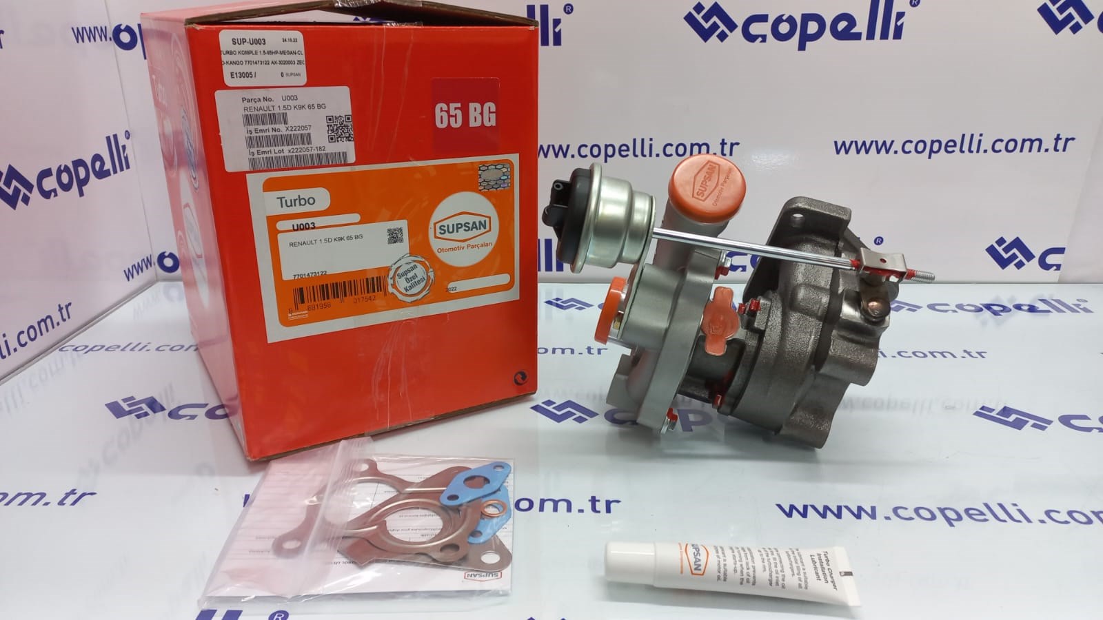 SUP-U003 - TURBO KOMPLE 1.5-65HP-MEGAN-CLIO-KANGO 7701473122 AX-3020003 ZEG-ZTC203 / SUPSAN