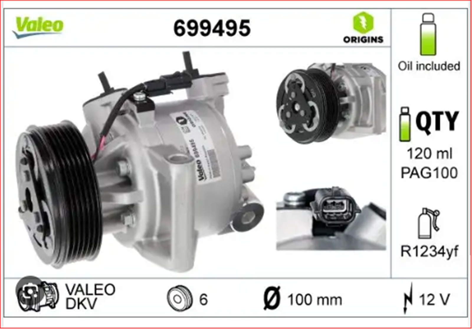 VAL-699495 - KLIMA KOMPRESORU DUSTER-SANDERO-LOGAN MCN-MICRA 1.5DCI K9K (926005154R)-VALEO-RENAULT / VALEO