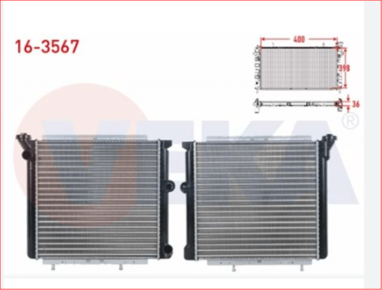 VEKA-16-3567 - SU RADYATORU MEKANIK 3 SIRA SUPER R9 1.4 1.6 KARBURATORLU R11 1.6 (7700759196 7700765602)-VEKA-RENAULT / VEKA