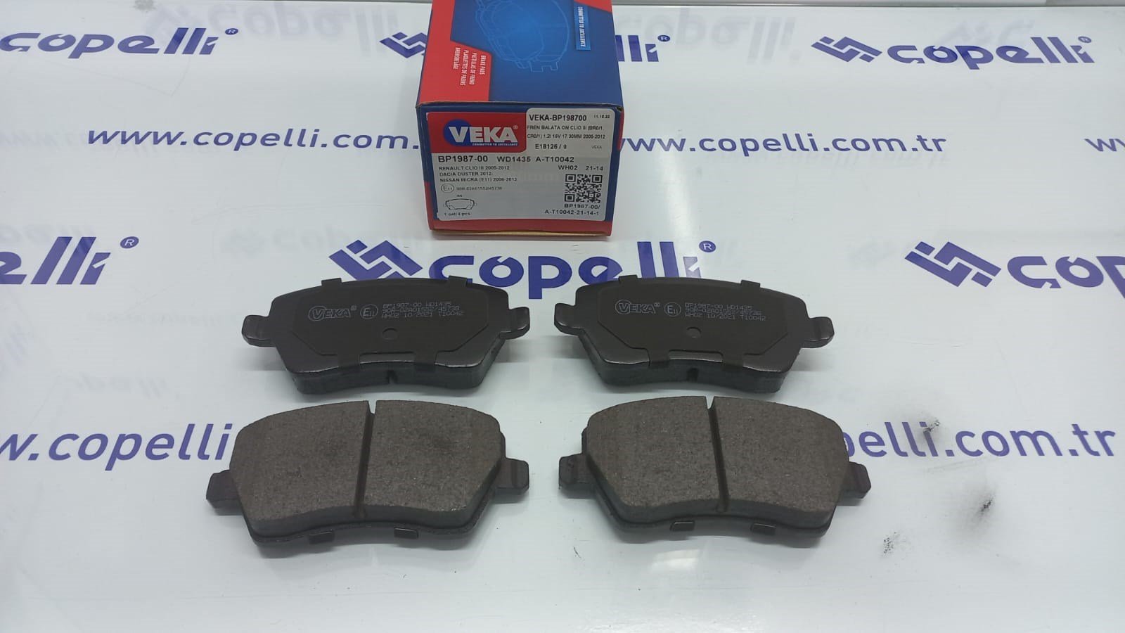 VEKA-BP198700 - FREN BALATA ON CLIO III (BR0/1,CR0/1) 1.2I 16V 17.30MM 2005-2012 410604076R 410604775R 410608481R 77 / VEKA