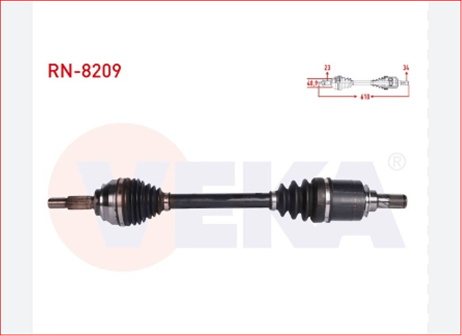 VEKA-RN8209 - KOMPLE AKS SOL ON CLIO IV 1.5 DCI A-T UZUNLUK 610 mm 2012--VEKA-RENAULT / VEKA