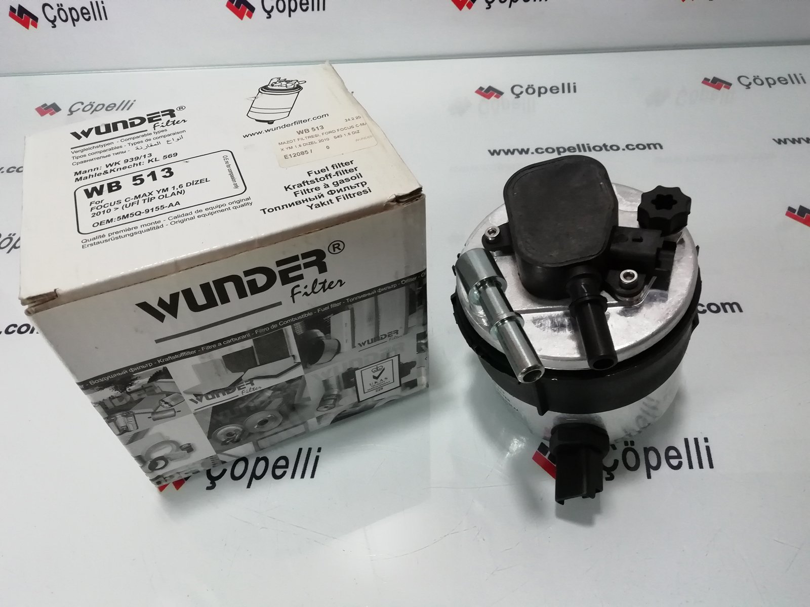 WB 513 - MAZOT FILTRESI, FORD FOCUS C-MAX YM 1,6 DIZEL 2010 S40 1,6 DIZEL (UFI TIP OLAN) 5M5Q-9155-AA 1386037 / WUNDER