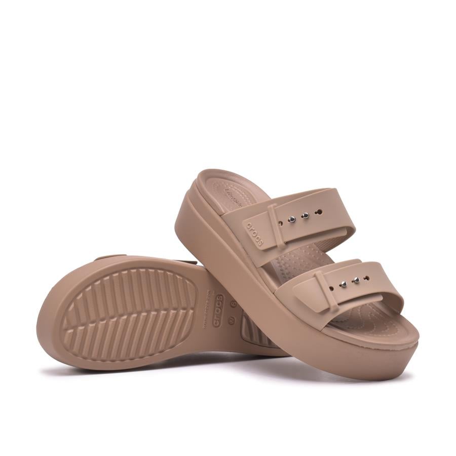 Crocs Brooklyn Buckle Lowwdg Latte Wmn's Terlik 207431-2Q9