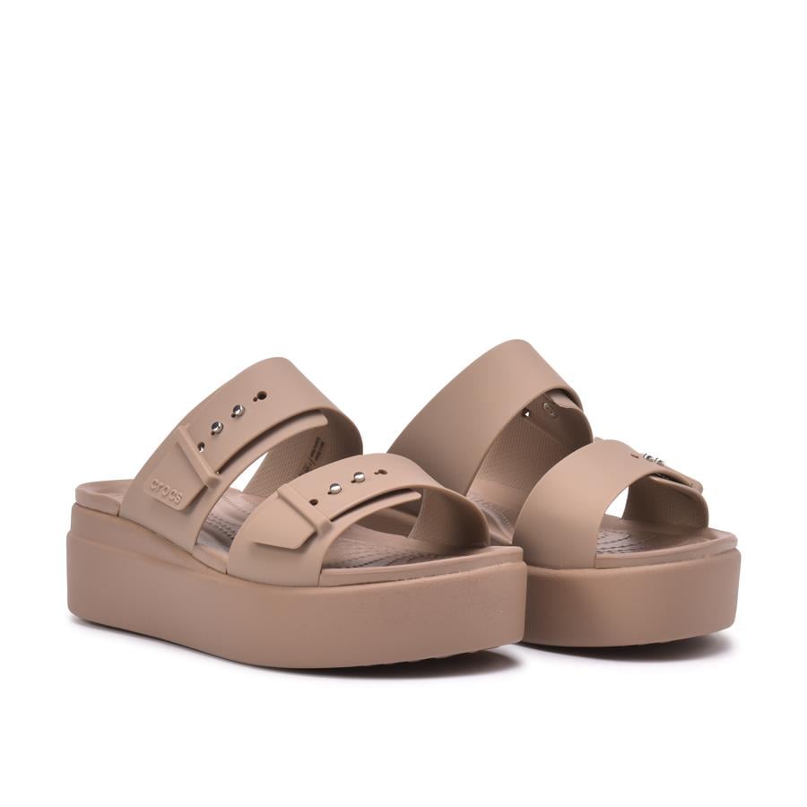 Crocs Brooklyn Buckle Lowwdg Latte Wmn's Terlik 207431-2Q9