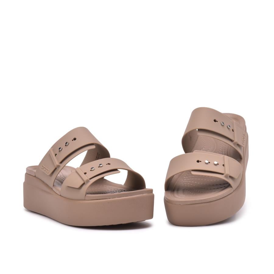 Crocs Brooklyn Buckle Lowwdg Latte Wmn's Terlik 207431-2Q9