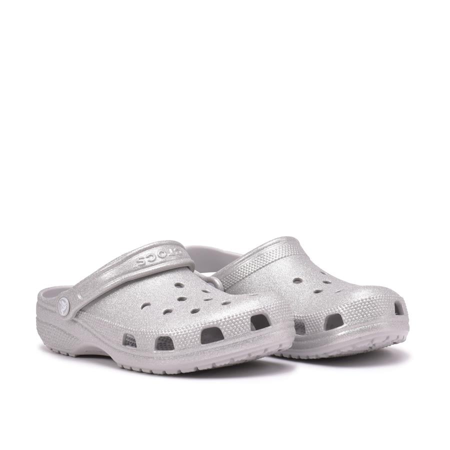 Crocs Classic Glitter Clog Silver Glitter Wmn's Terlik 205942-0IC