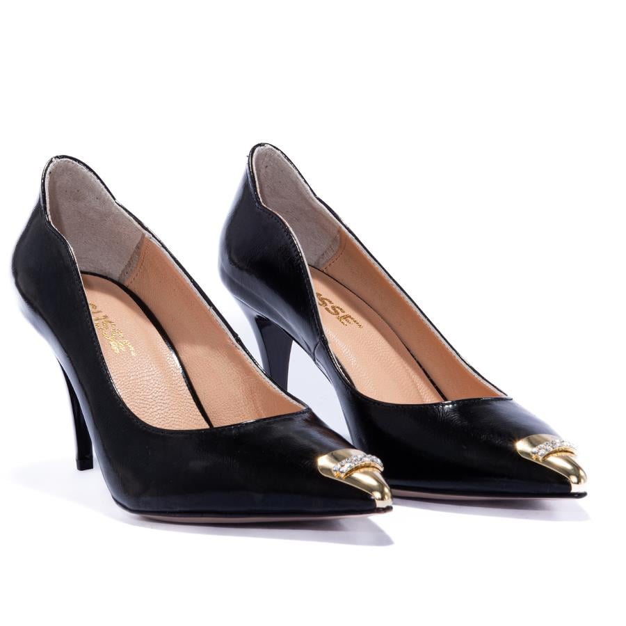 Gusse Gema Kadın Hakiki Rugan Deri Stiletto Ayakkabı-K1605MT1-3