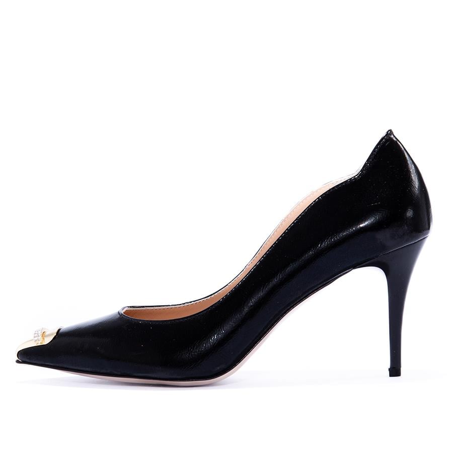 Gusse Gema Kadın Hakiki Rugan Deri Stiletto Ayakkabı-K1605MT1-3