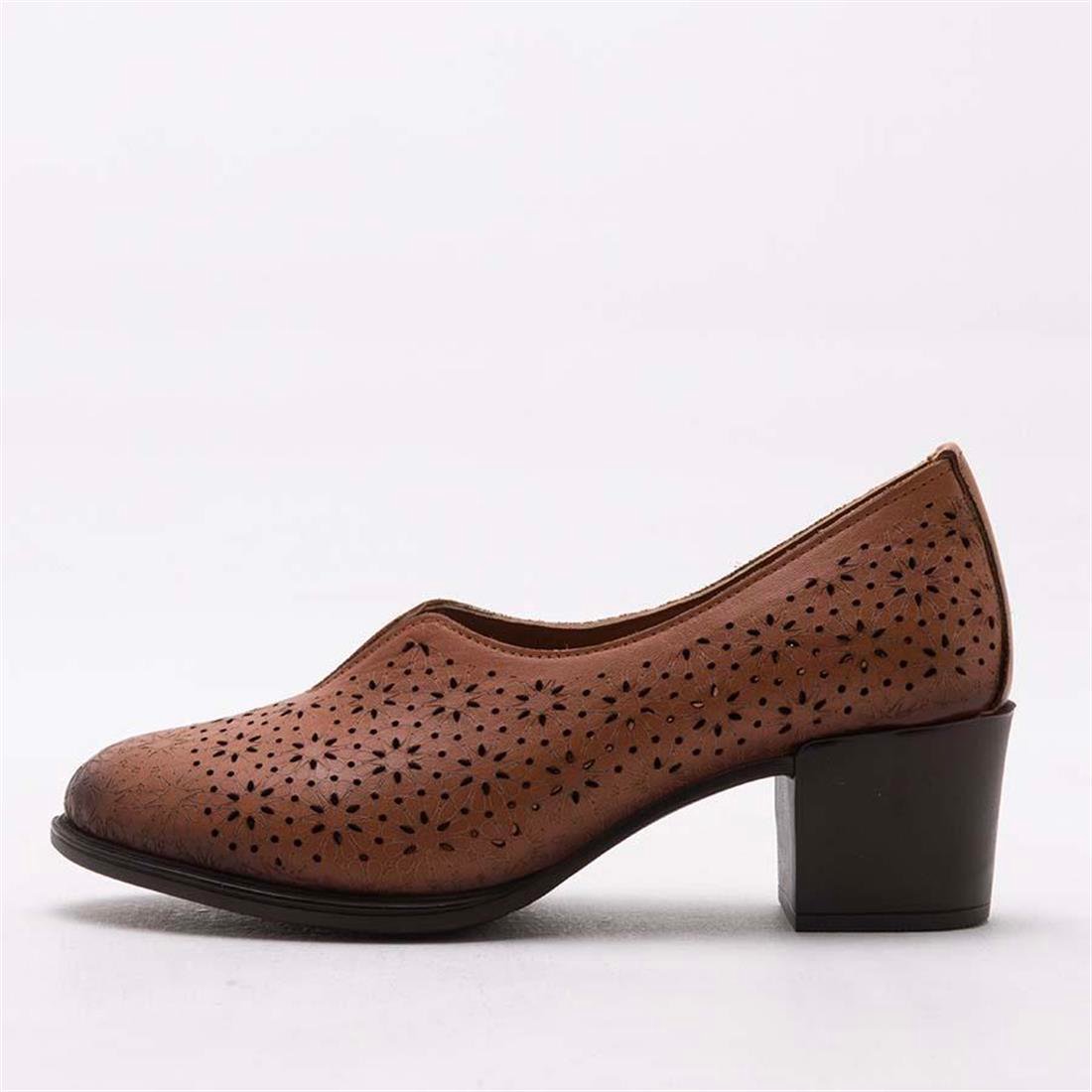 GUSSE LANA KADIN HAKIKI DERI TOPUKLU AYAKKABI 345