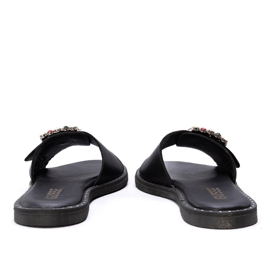 Gusse Petya Kadın Hakiki Deri Taş İşlemeli Memory Foam Terlik 243608