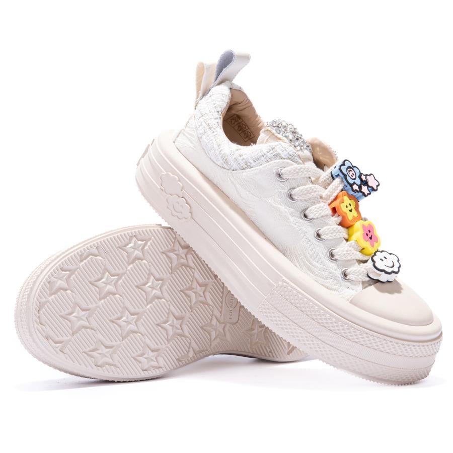 Gusse Scootland Kadın Emoji Taşlı Spor Sneaker Ayakkabı 19000-4