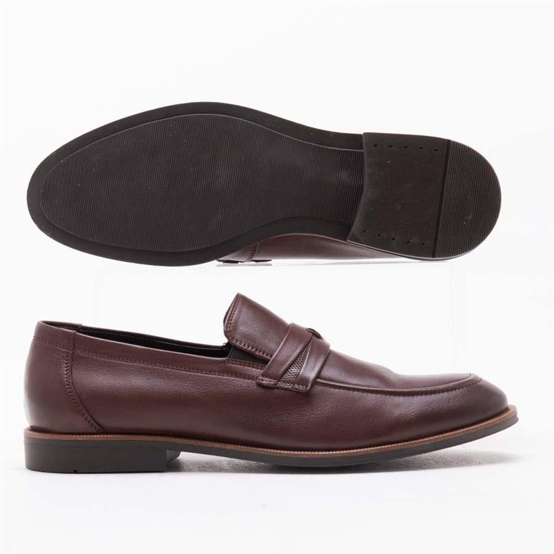 GUSSE STEVE ERKEK KAHVERENGI HAKIKI DERI LOAFER AYAKKABI 7051