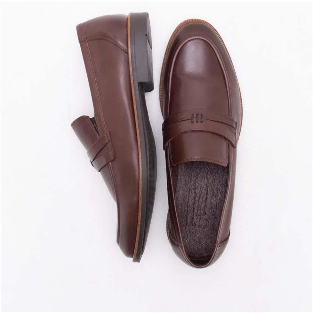 GUSSE STEVE ERKEK KAHVERENGI HAKIKI DERI LOAFER AYAKKABI 7051