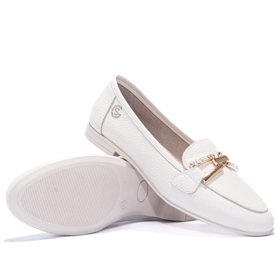 Gusse Vittora Kadın Hakiki Taş İşlemeli Deri Babet 25020